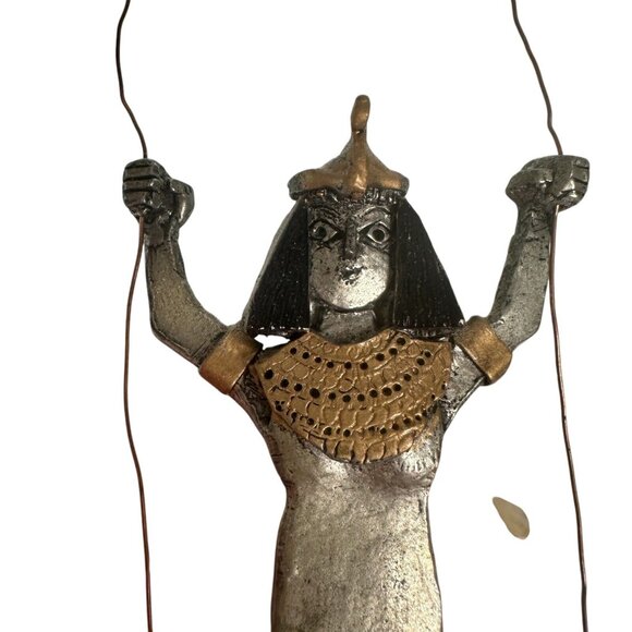 Egyptian Goddess Isis? Stork Heron Metal Marble Base Statue Art Deco Figure - Picture 5 of 13